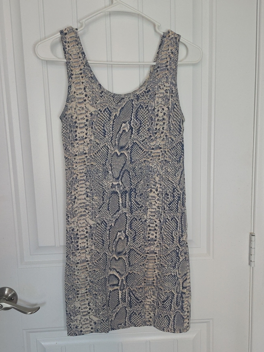 Cotton On Beige and Black Snake-Print Tank Mini Dress